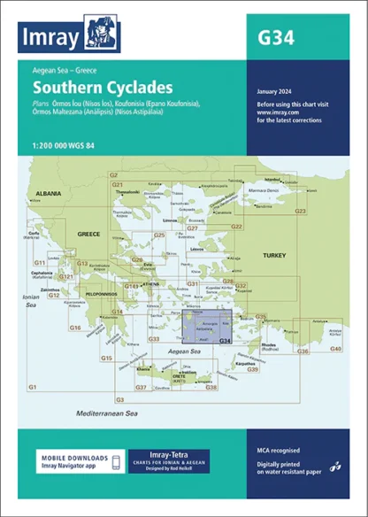 Imray Chart G34 Southern Cyclades (East Sheet)