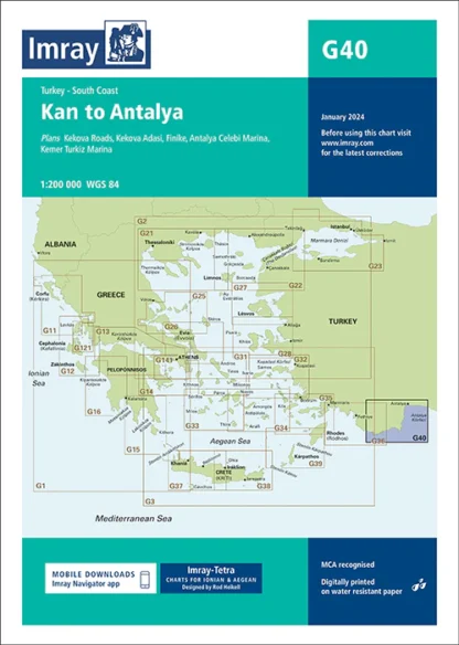 Imray Chart G40 Kas to Antalya