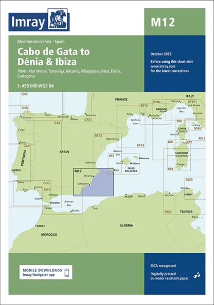 Imray Chart M12 Cabo de Gata to Dénia and Ibiza