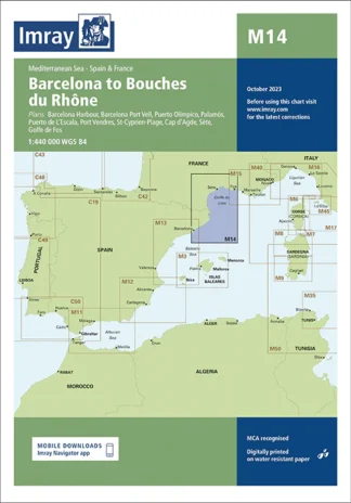 Imray Chart M14 Barcelona to Bouches du Rhône