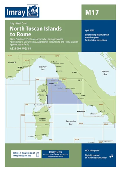 Imray Chart M17 North Tuscan Islands to Rome