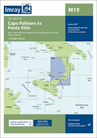 Imray Chart M19 Capo Palinuro to Punta Stilo