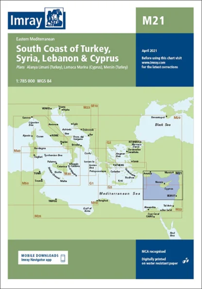 Imray Chart M21 South Coast of Turkey, Syria, Lebanon and Cyprus