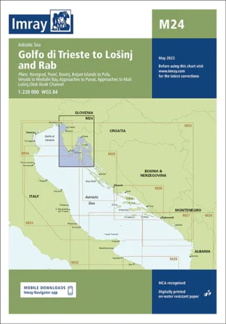 Imray Chart M24 Golfo di Trieste to Lošinj and Rab