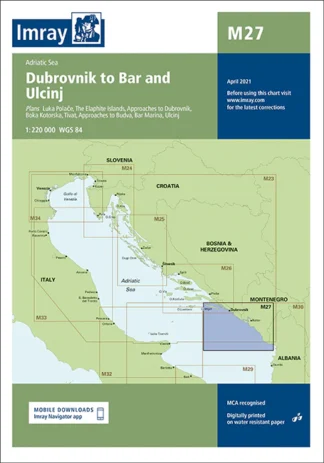 Imray Chart M27 Dubrovnik to Bar and Ulcinj