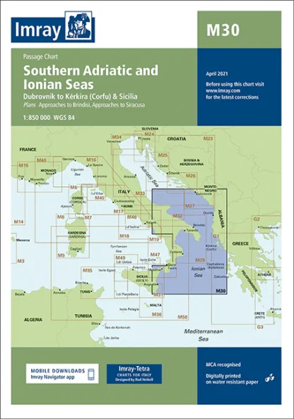 Imray Chart M30 Southern Adriatic and Ionian Seas