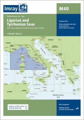 Imray Chart M40 Ligurian and Tyrrhenian Seas