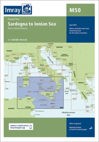 Imray Chart M50 Sardegna to Ionian Sea