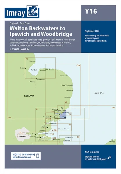 Imray Chart Y16 Walton Backwaters to Ipswich and Woodbridge