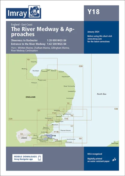 Imray Chart Y18 The River Medway and Approaches