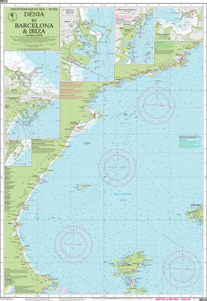 Imray Chart M13 Dénia to Barcelona and Ibiza