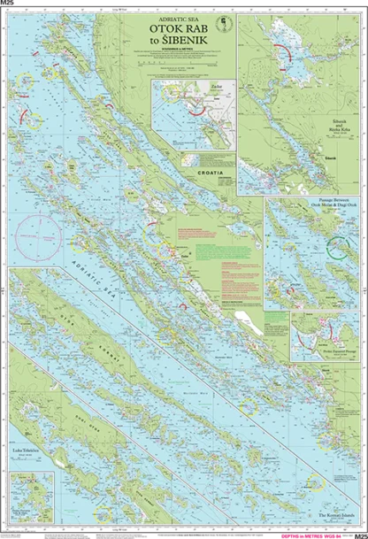 Imray Chart M25 Otok Rab to Sibenik