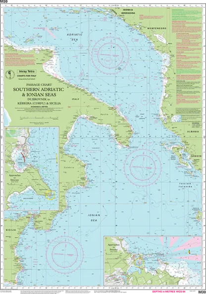 Imray Chart M30 Southern Adriatic and Ionian Seas