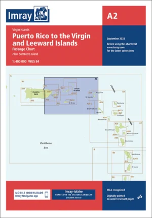 Imray Chart A2 Puerto Rico to the Virgin and Leeward Islands