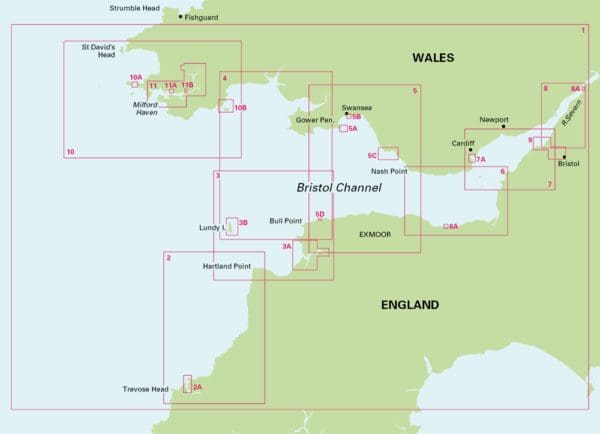 Coverage of Imray 2600 THE BRISTOL CHANNEL CHART PACK