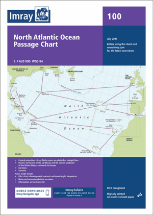 Imray Chart 100 NORTH ATLANTIC OCEAN PASSAGE CHART