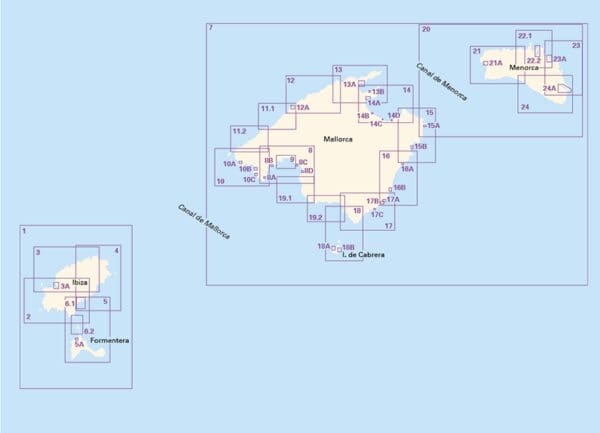 Coverage of imray 3200 ISLAS BALEARES CHART PACK