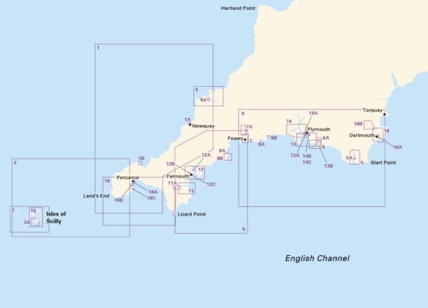 Coverage of Imray Chart Pack 2400 west country