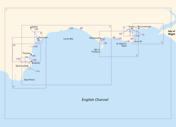 Coverage of 2300 DORSET AND DEVON COASTS CHART PACK